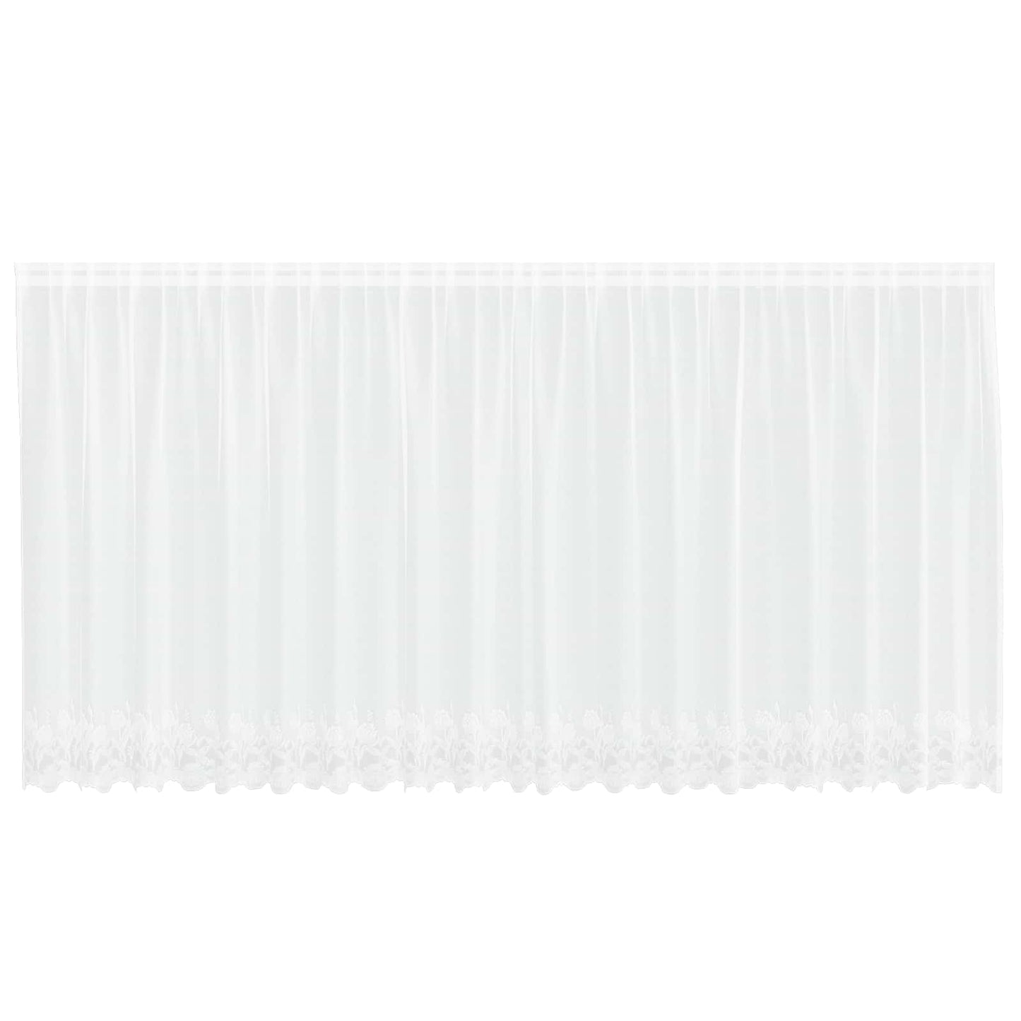 Spitzenvorhang mit Vorhängen Floral Weiß 140 x 500 cm Polyester
