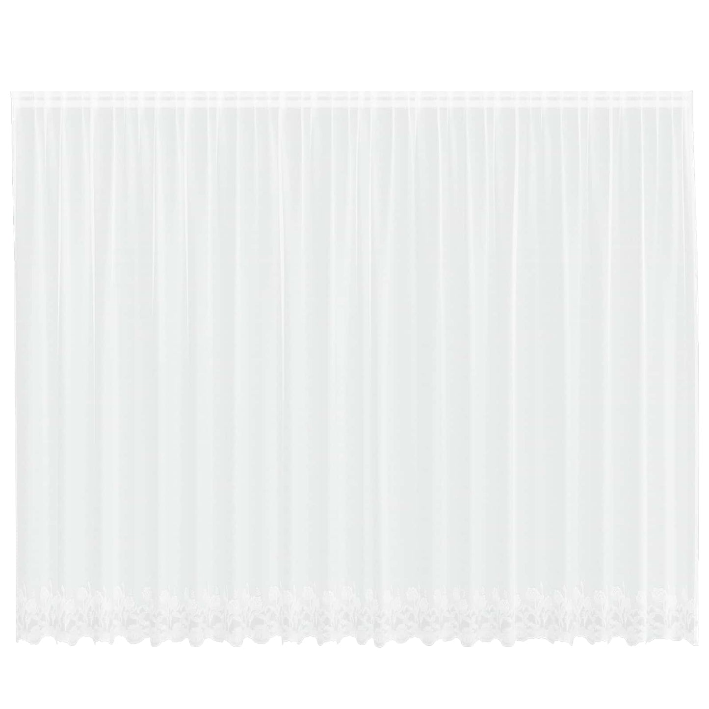 Spitzenvorhang mit Vorhängen Floral Weiß 245 x 500 cm Polyester
