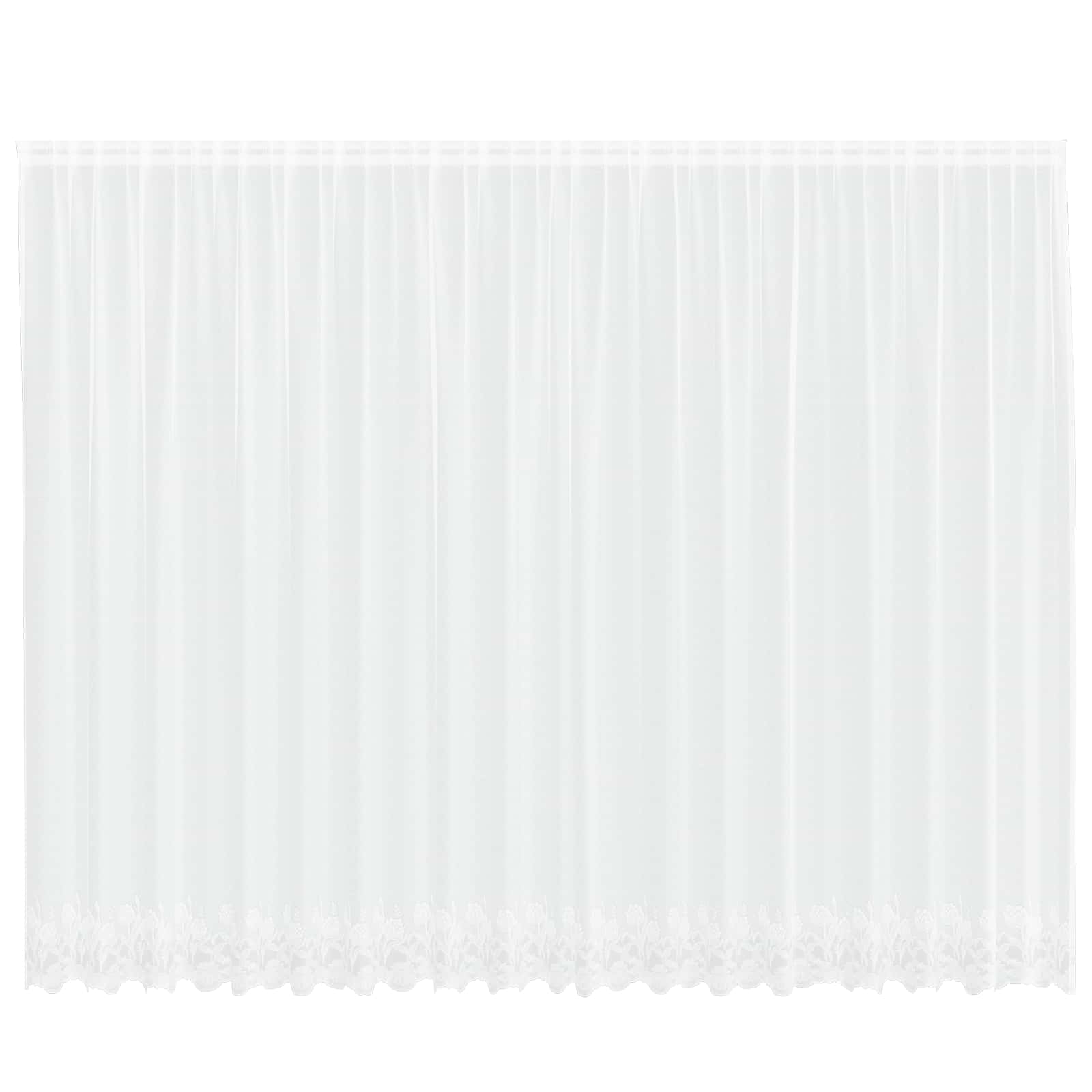 Spitzenvorhang mit Vorhängen Floral Weiß 245 x 500 cm Polyester