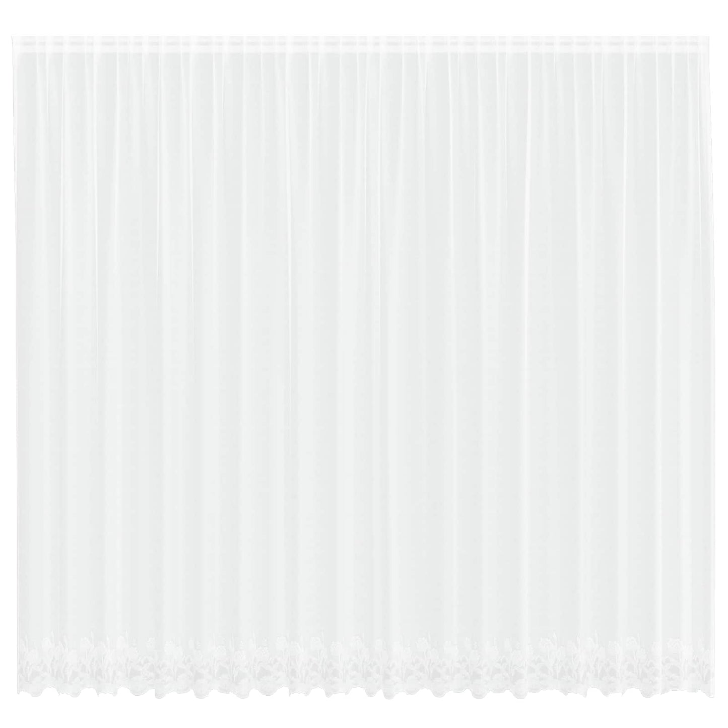 Spitzenvorhang mit Vorhängen Floral Weiß 280 x 500 cm Polyester