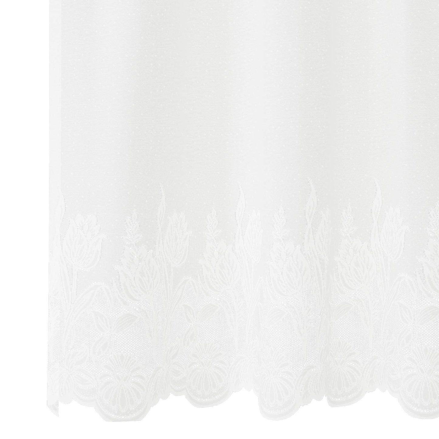 Spitzenvorhang mit Vorhängen Floral Weiß 140 x 600 cm Polyester