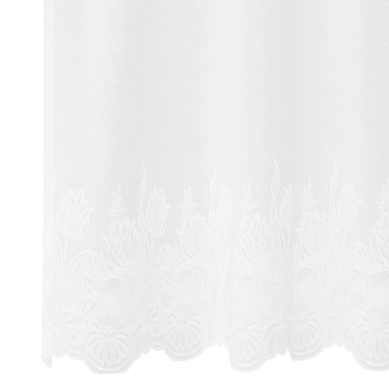 Spitzenvorhang mit Vorhängen Floral Weiß 140 x 600 cm Polyester
