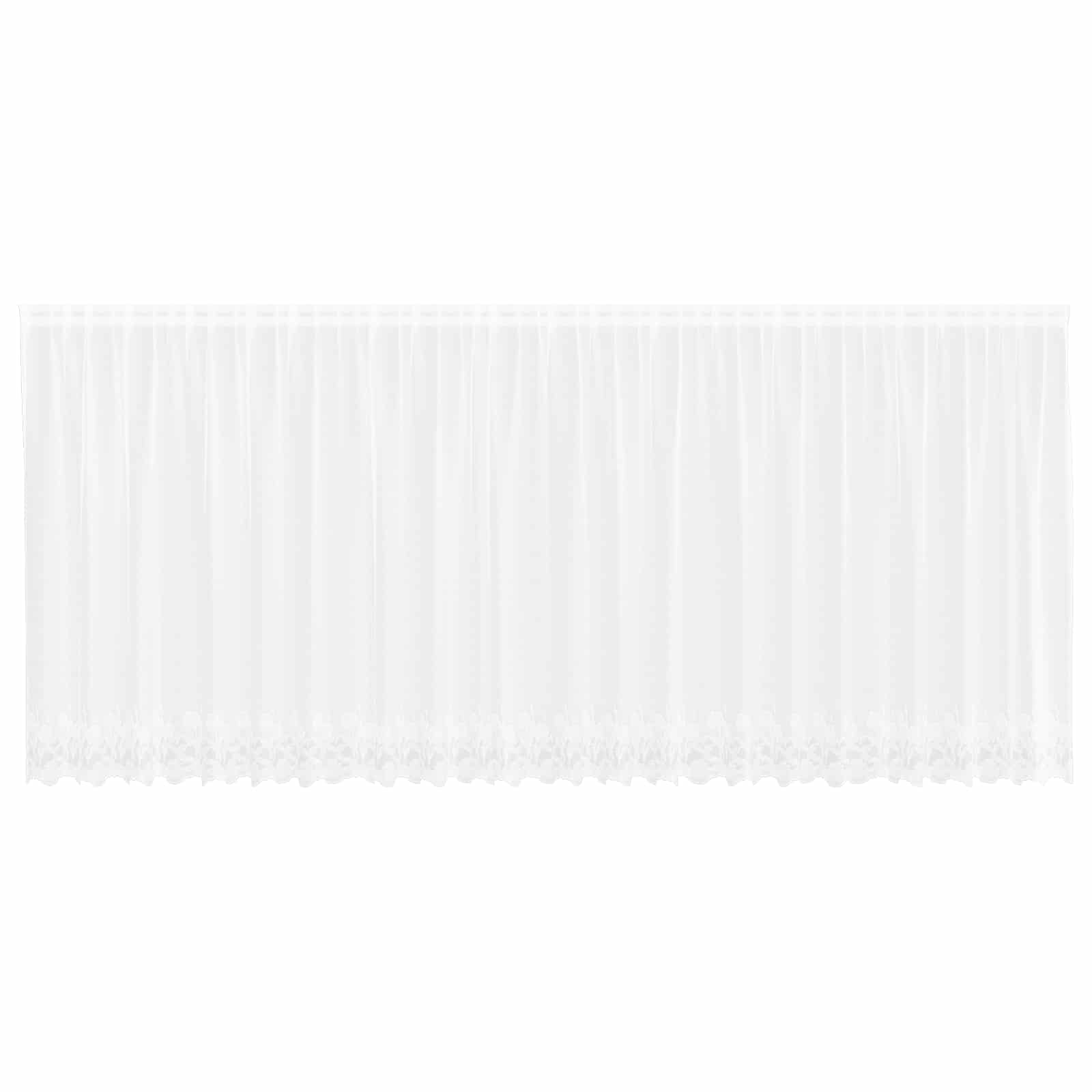 Spitzenvorhang mit Vorhängen Floral Weiß 140 x 600 cm Polyester