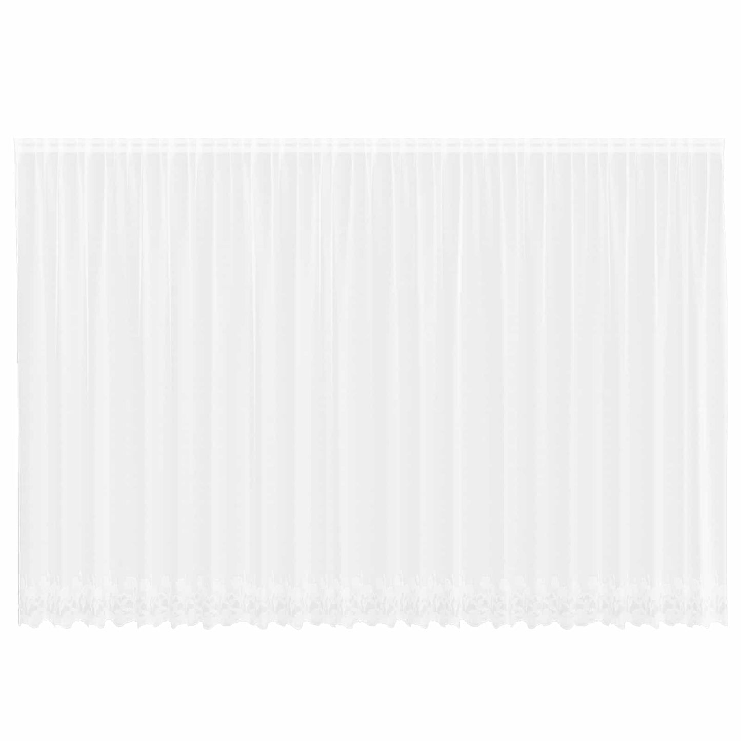 Spitzenvorhang mit Vorhängen Floral Weiß 240 x 600 cm Polyester