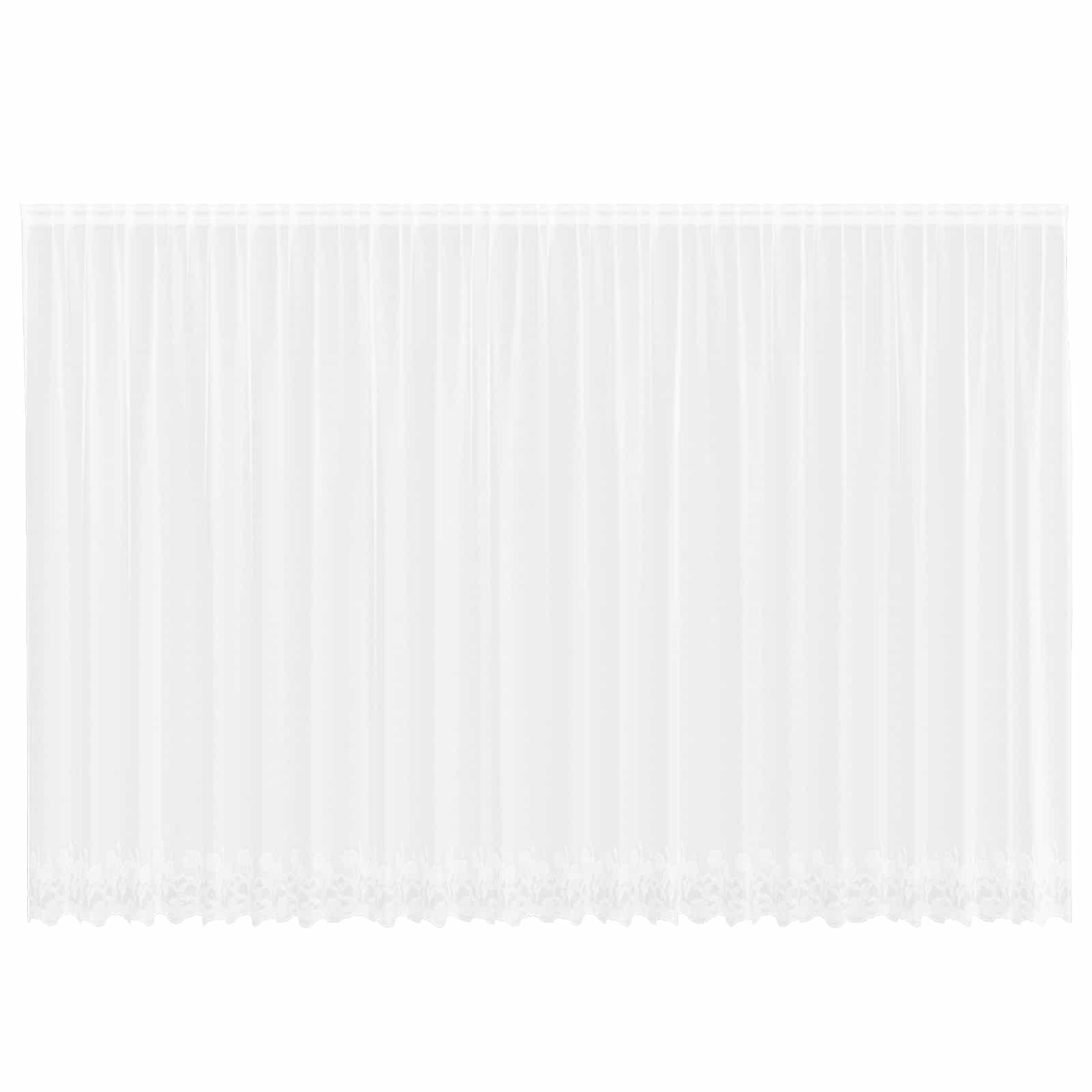 Spitzenvorhang mit Vorhängen Floral Weiß 245 x 600 cm Polyester