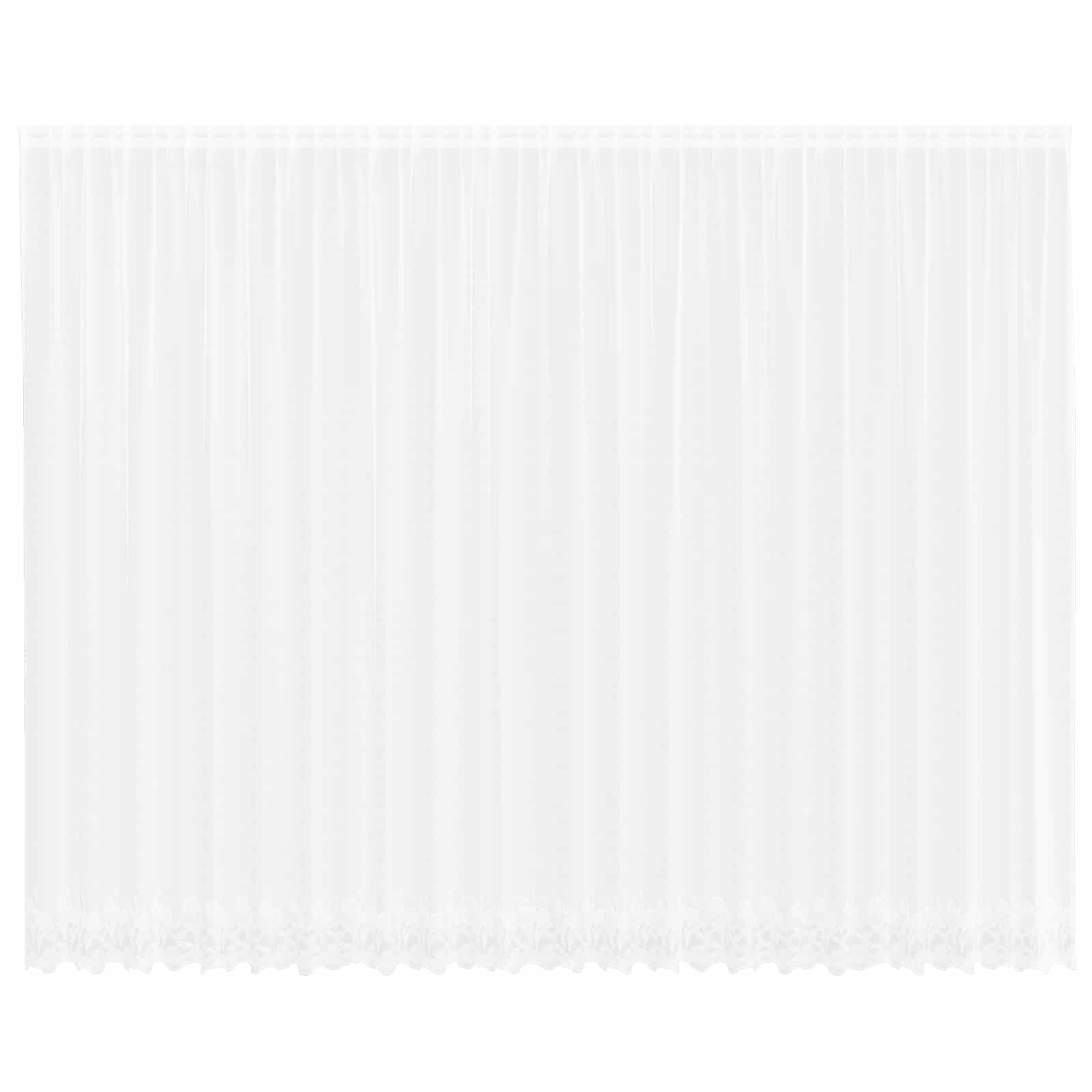 Spitzenvorhang mit Vorhängen Floral Weiß 280 x 600 cm Polyester
