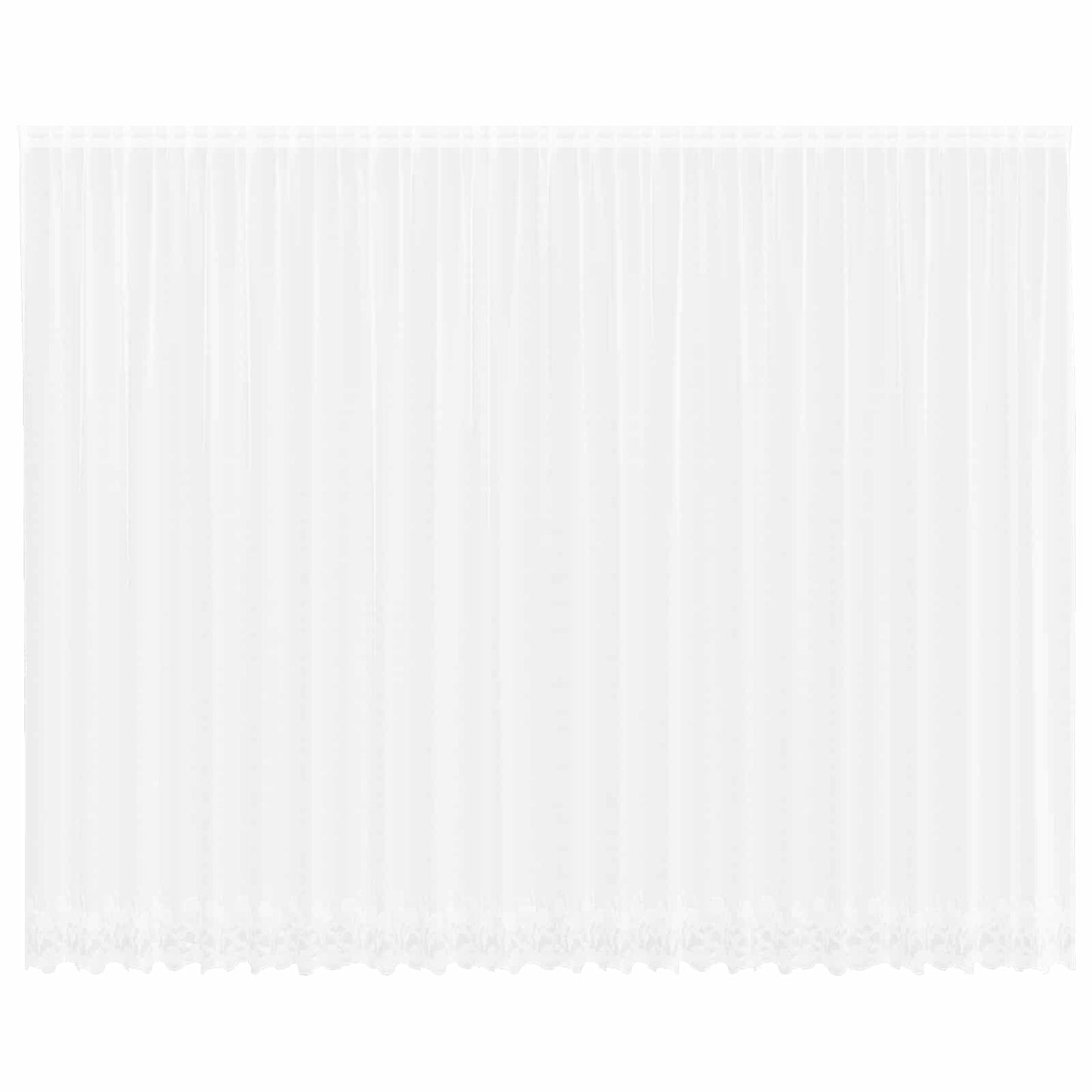 Spitzenvorhang mit Vorhängen Floral Weiß 300 x 600 cm Polyester