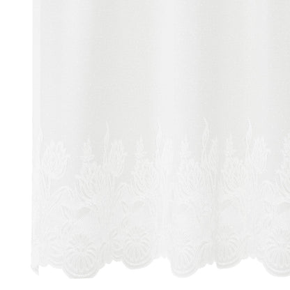 Spitzenvorhang mit Vorhängen Floral Weiß 140 x 750 cm Polyester