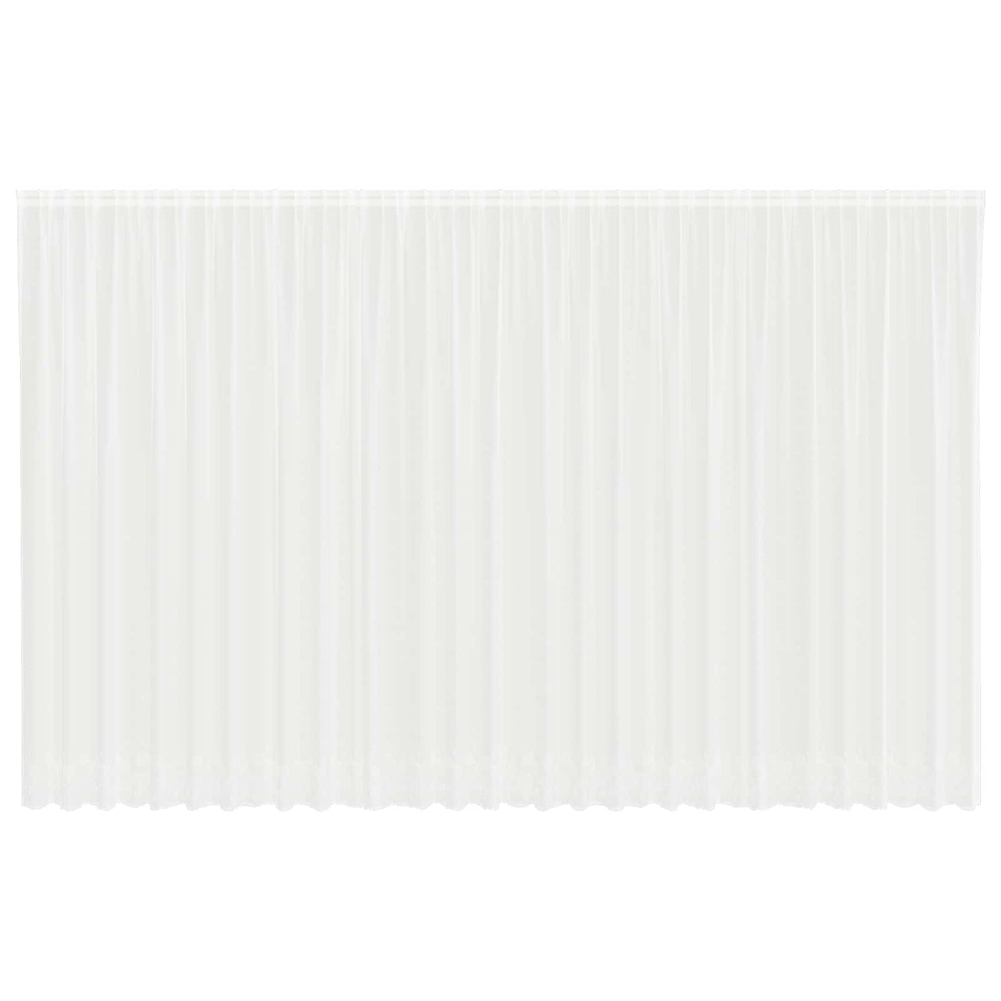 Spitzenvorhang mit Vorhängen Floral Weiß 280 x 750 cm Polyester
