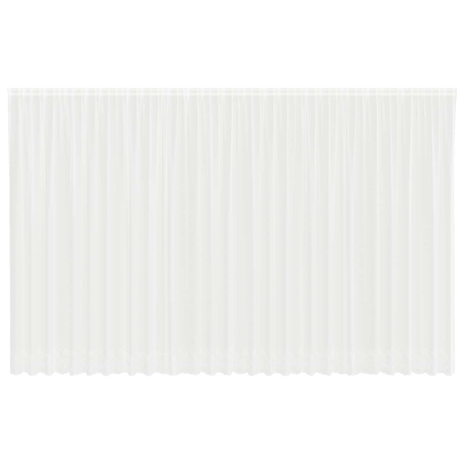 Spitzenvorhang mit Vorhängen Floral Weiß 300 x 750 cm Polyester
