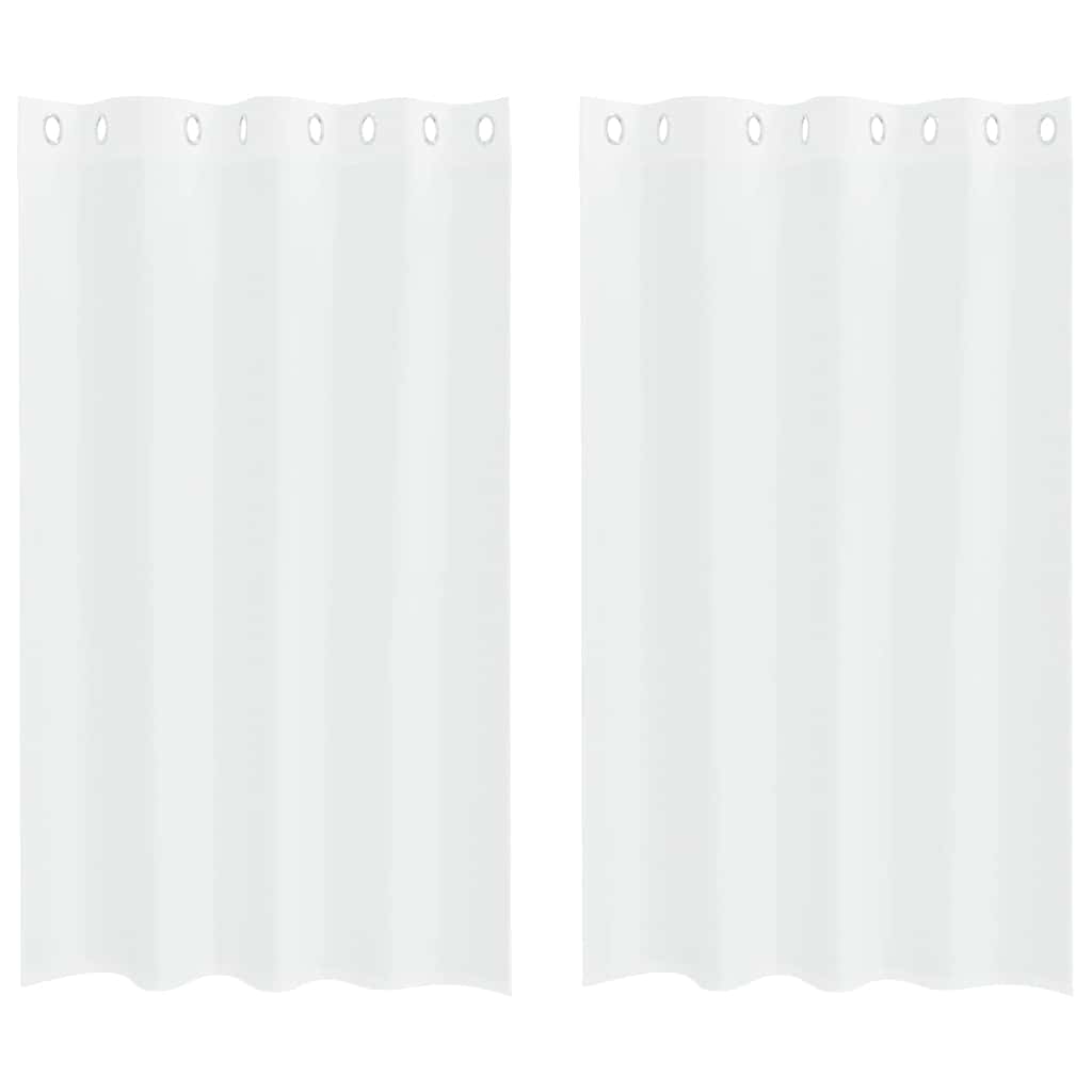 Voile-Vorhang 2 stk. Weiß 175 x 140 cm Polyester