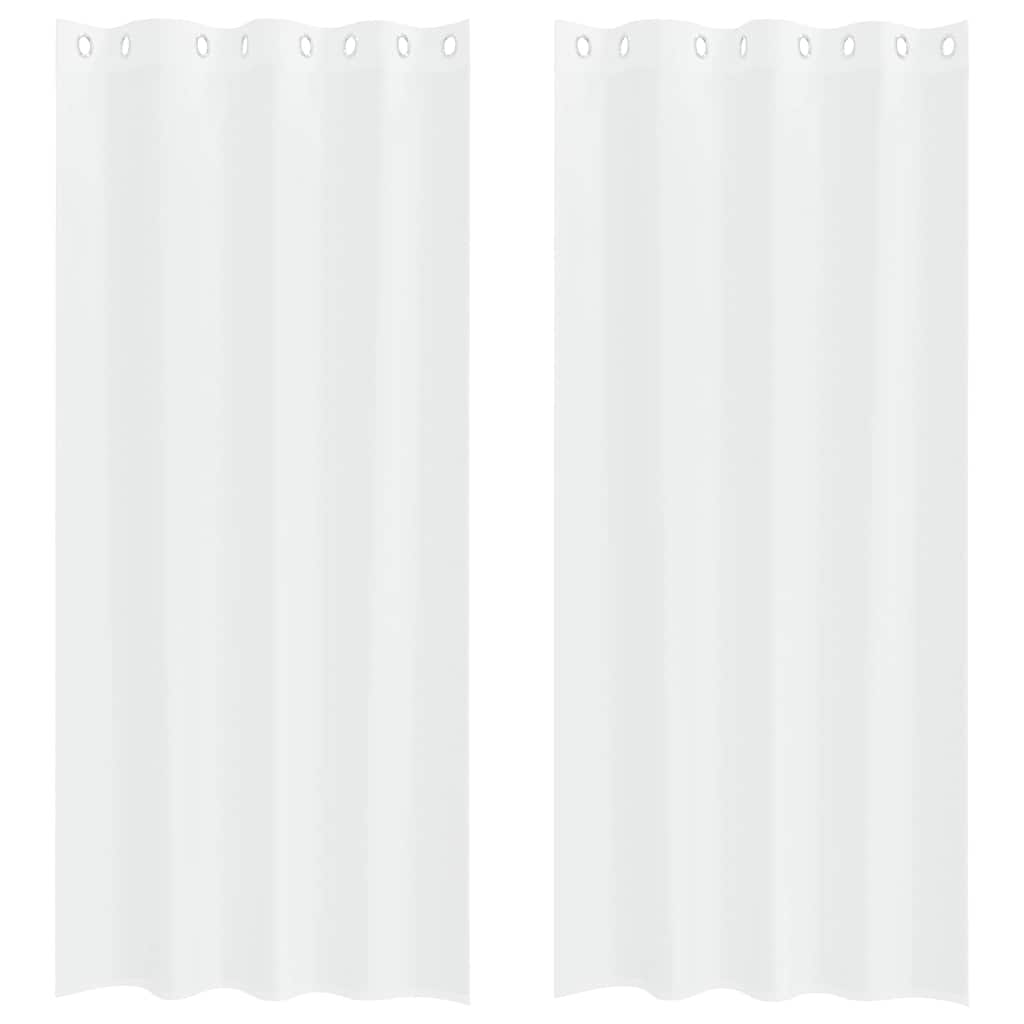 Voile-Vorhang 2 stk. Weiß 260 x 140 cm Polyester