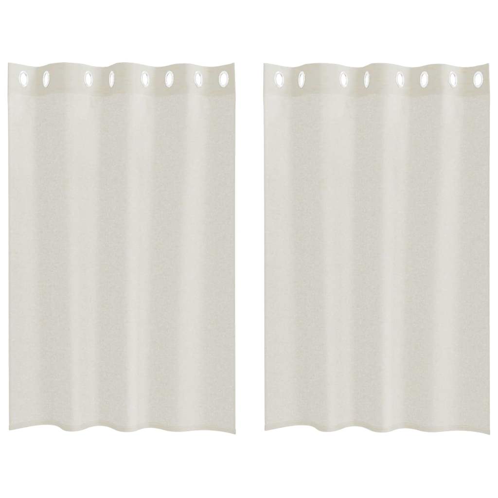 Voile-Vorhang 2 stk. Creme 140 x 140 cm Polyester