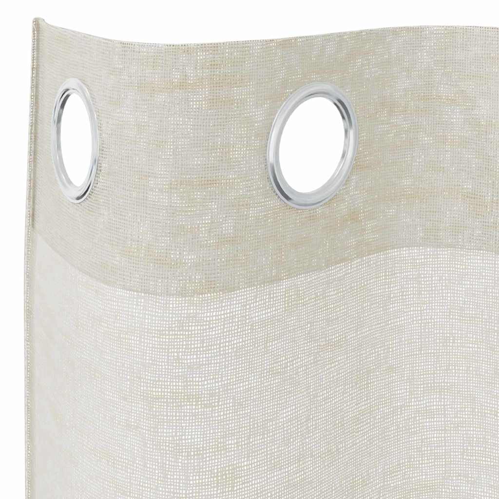 Voile-Vorhang 2 stk. Creme 225 x 140 cm Polyester