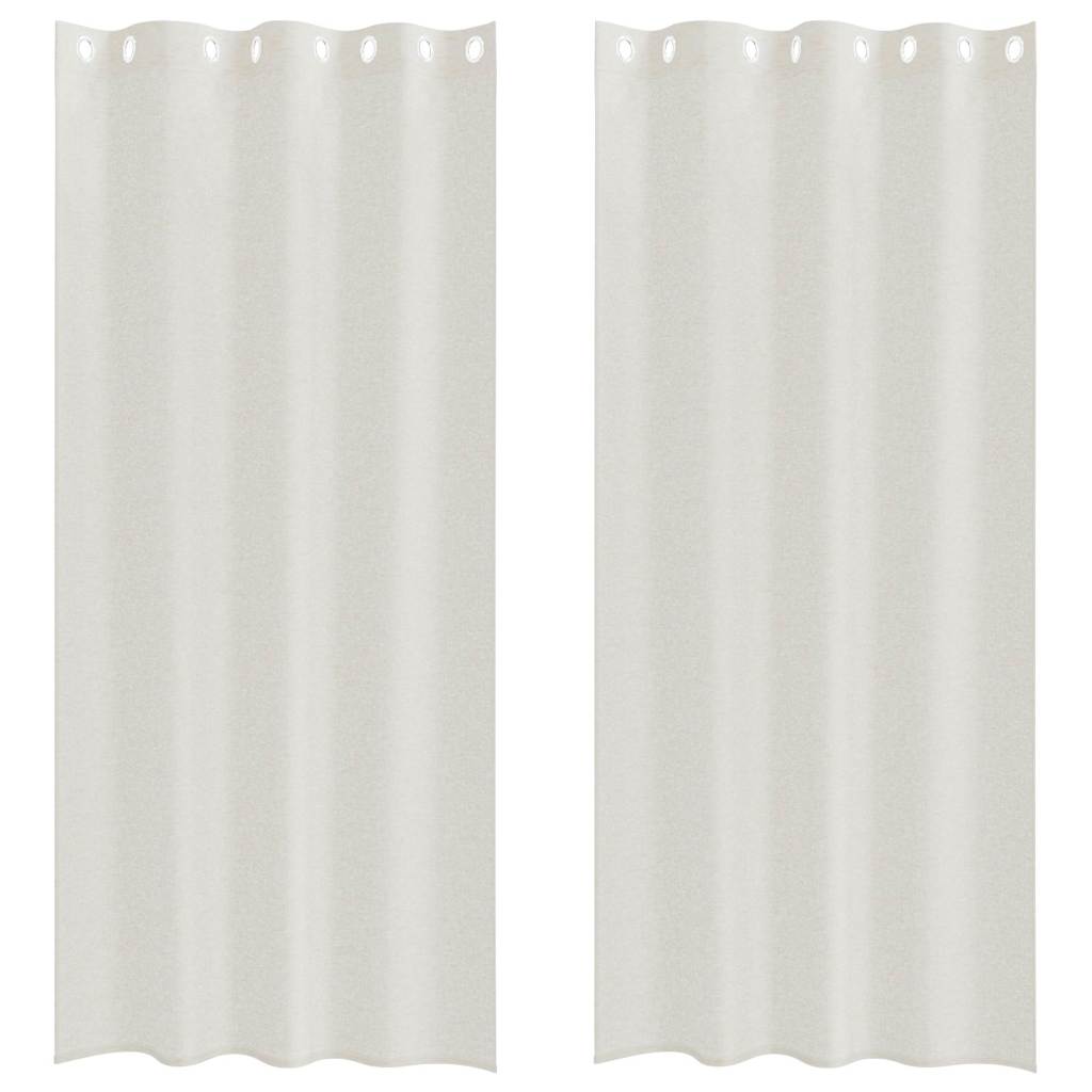 Voile-Vorhang 2 stk. Creme 245 x 140 cm Polyester