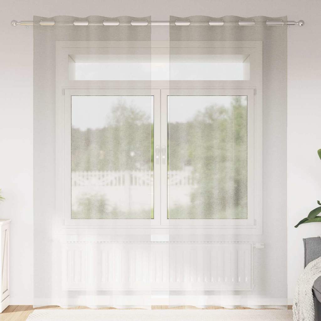 Voile-Vorhang 2 stk. Creme 260 x 140 cm Polyester
