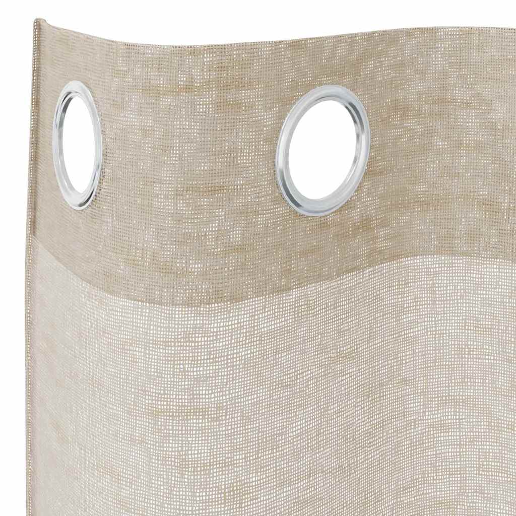 Voile-Vorhang 2 stk. Sand 260 x 140 cm Polyester