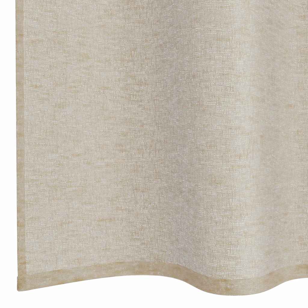 Voile-Vorhang 2 stk. Sand 260 x 140 cm Polyester