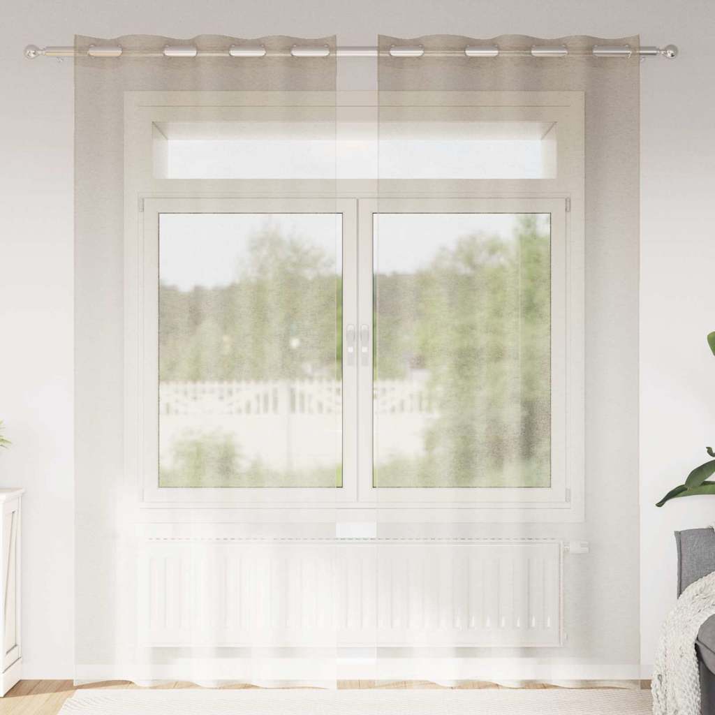 Voile-Vorhang 2 stk. Sand 260 x 140 cm Polyester