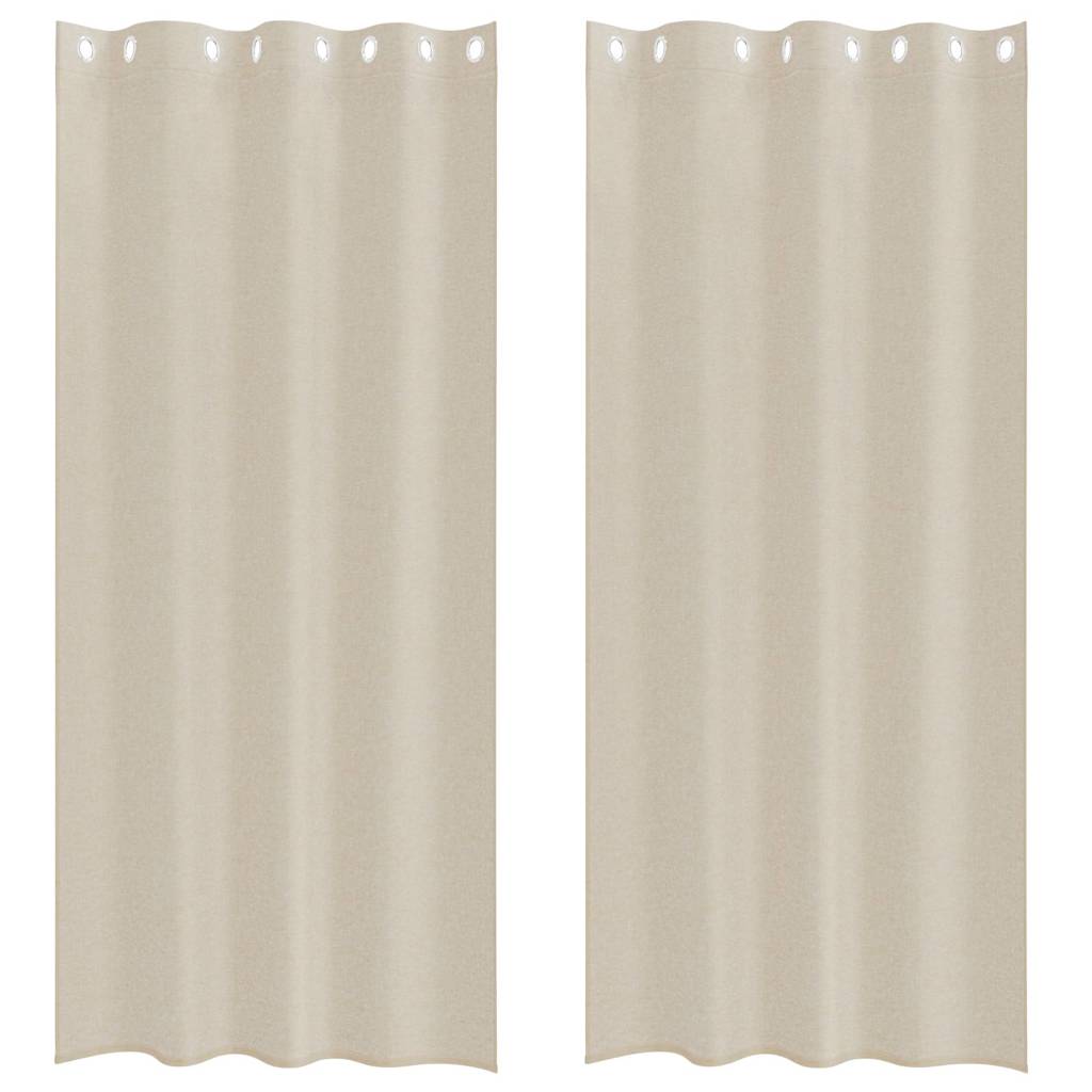 Voile-Vorhang 2 stk. Sand 260 x 140 cm Polyester