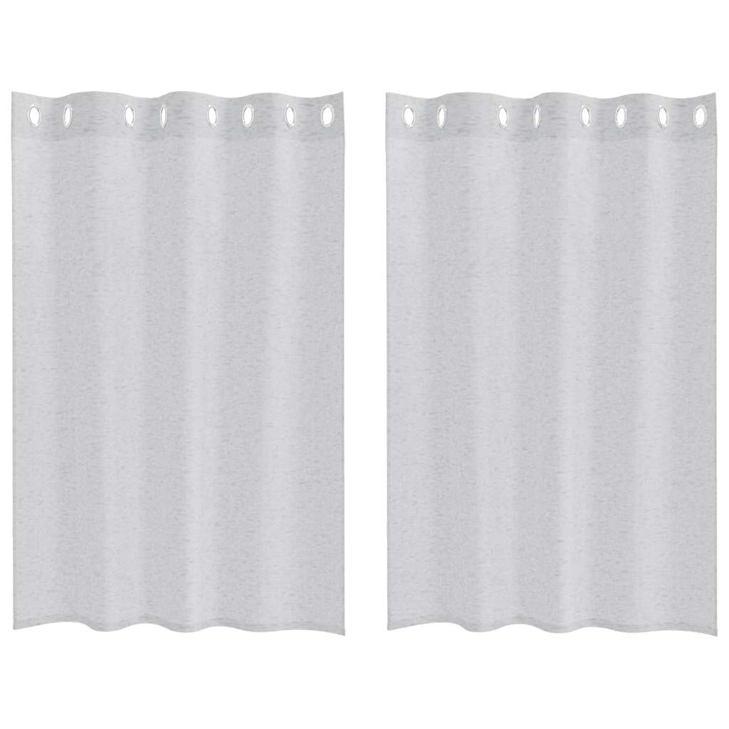 Voile-Vorhang 2 stk. Hellgrau 140 x 140 cm Polyester