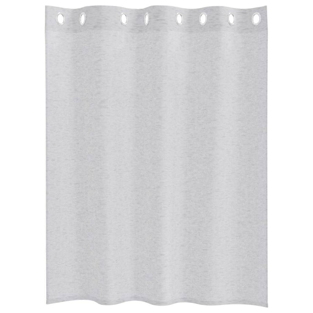 Voile-Vorhang 2 stk. Hellgrau 140 x 140 cm Polyester