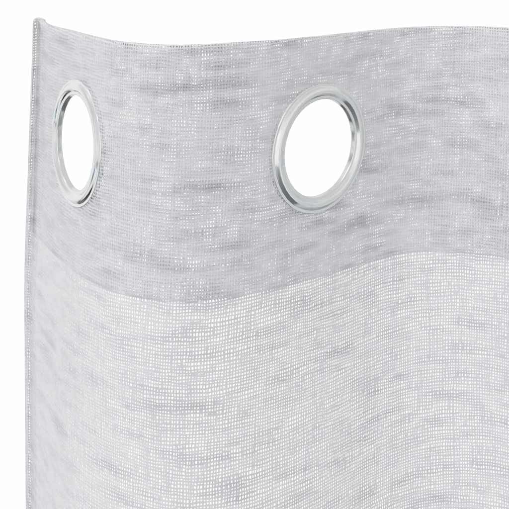 Voile-Vorhang 2 stk. Hellgrau 175 x 140 cm Polyester