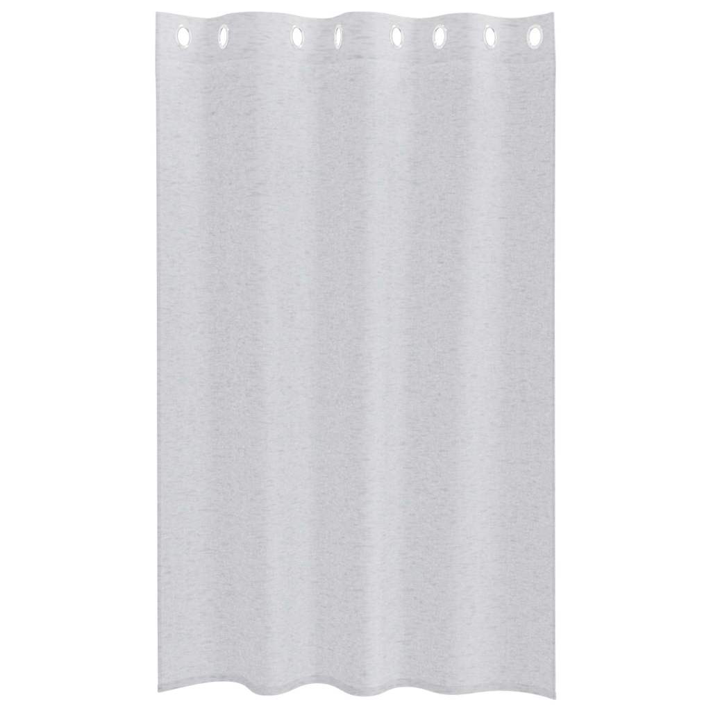 Voile-Vorhang 2 stk. Hellgrau 175 x 140 cm Polyester