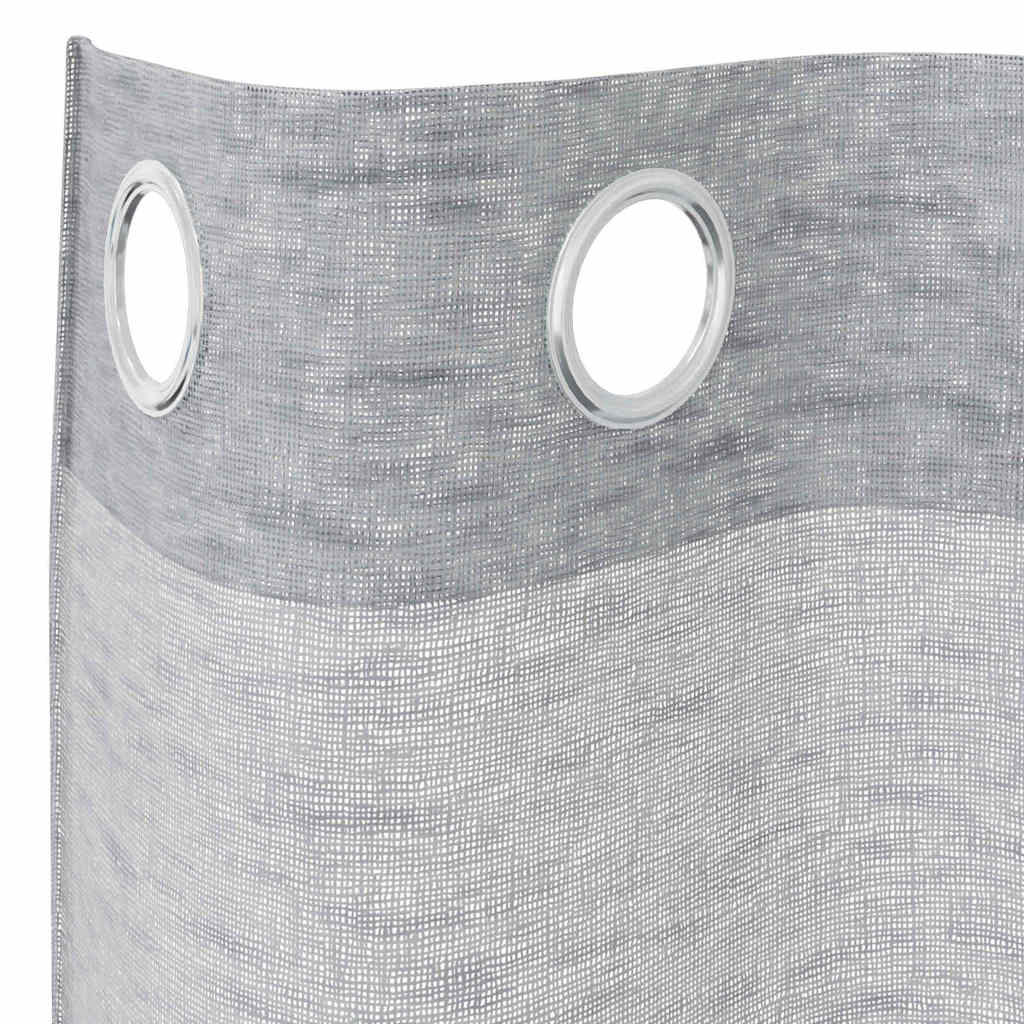 Voile-Vorhang 2 stk. Dunkelgrau 175 x 140 cm Polyester