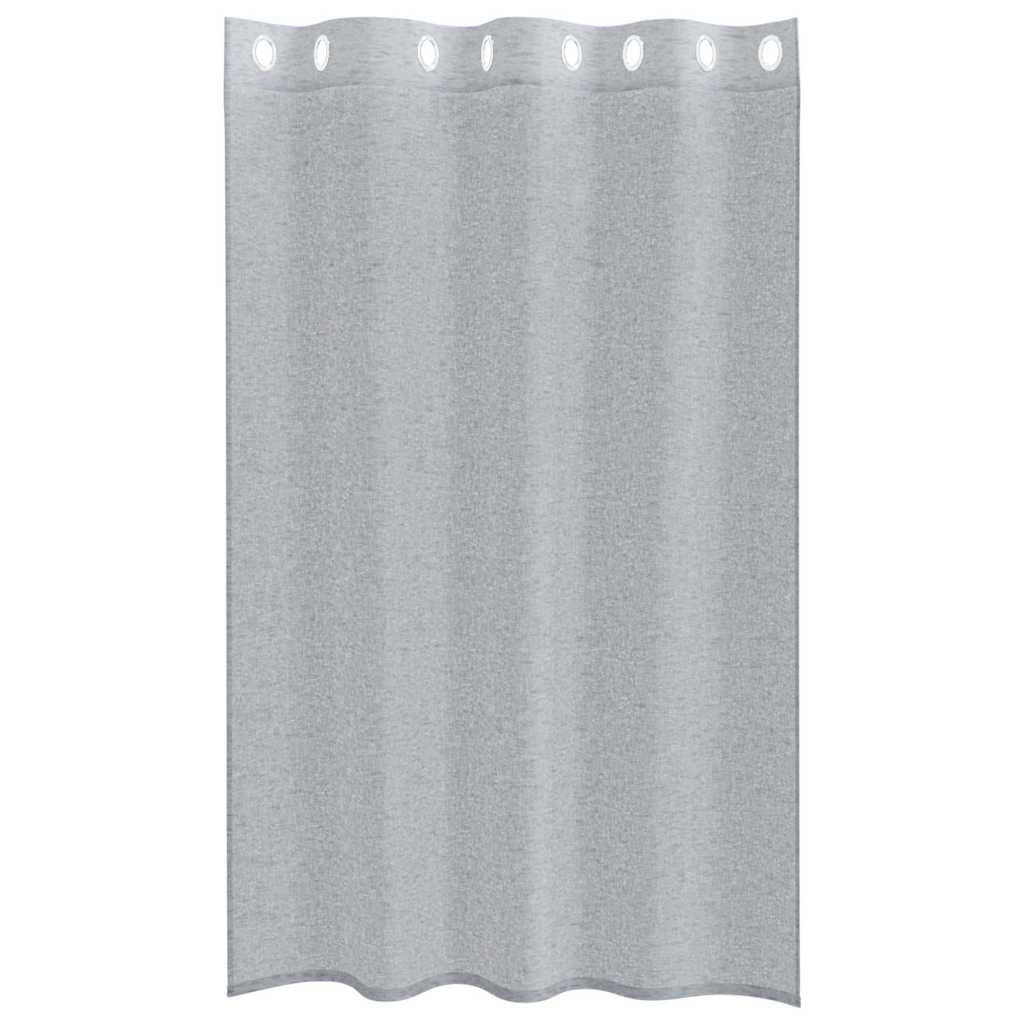 Voile-Vorhang 2 stk. Dunkelgrau 175 x 140 cm Polyester
