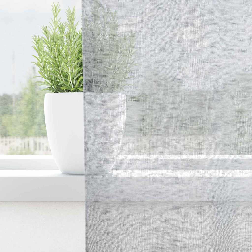 Voile-Vorhang 2 stk. Dunkelgrau 245 x 140 cm Polyester