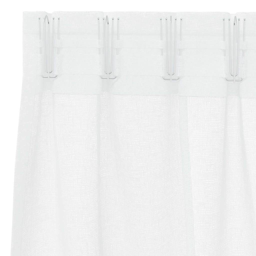 Voile-Vorhang mit Vorhängen 2 pcs Weiß 225 x 140 cm Polyester