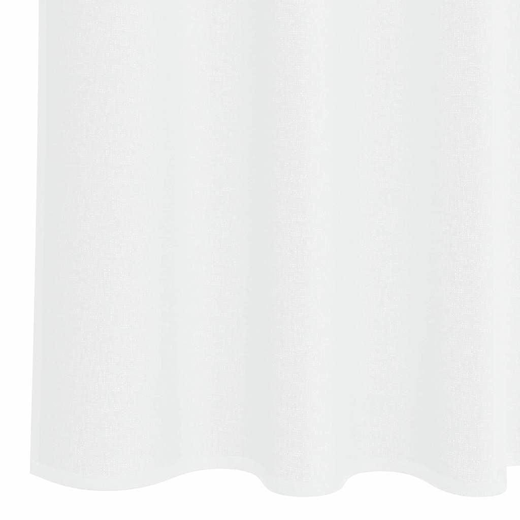 Voile-Vorhang mit Vorhängen 2 pcs Weiß 225 x 140 cm Polyester