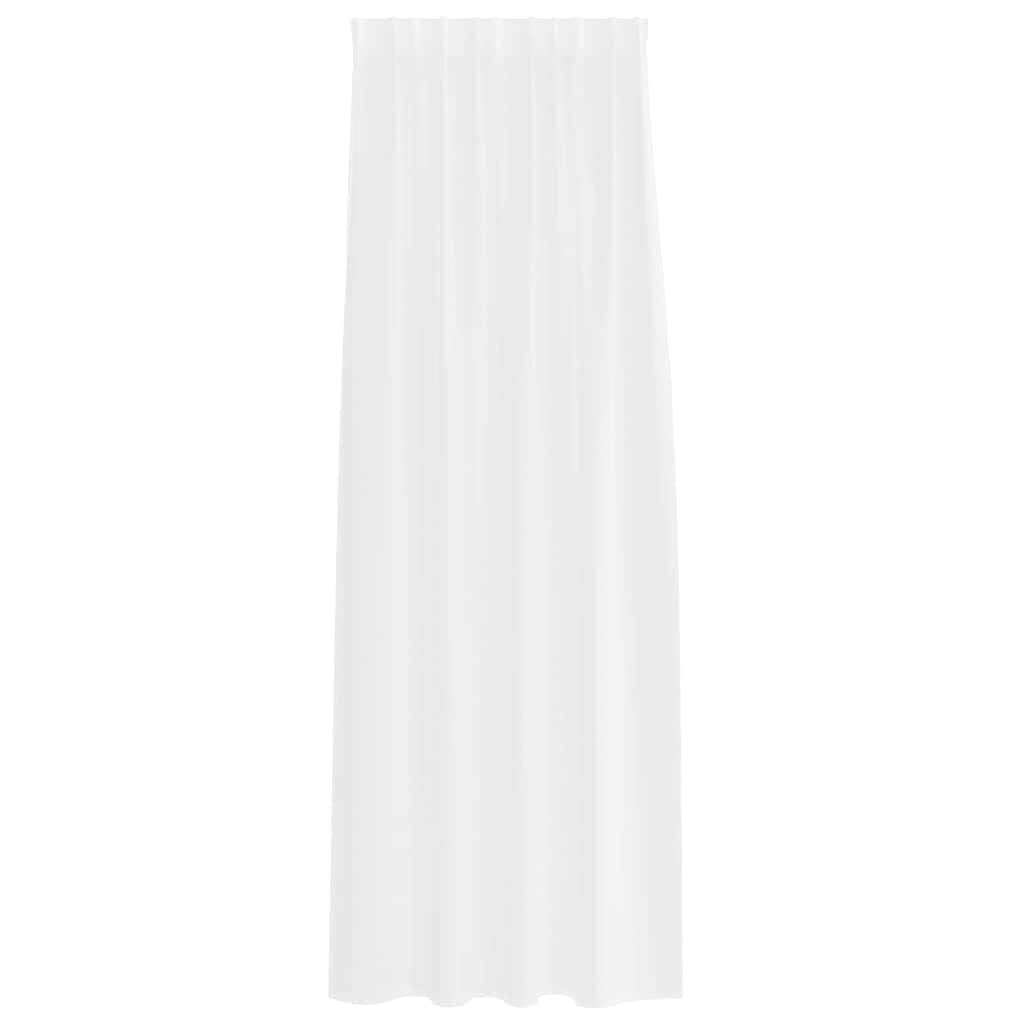 Voile-Vorhang mit Vorhängen 2 pcs Weiß 225 x 140 cm Polyester