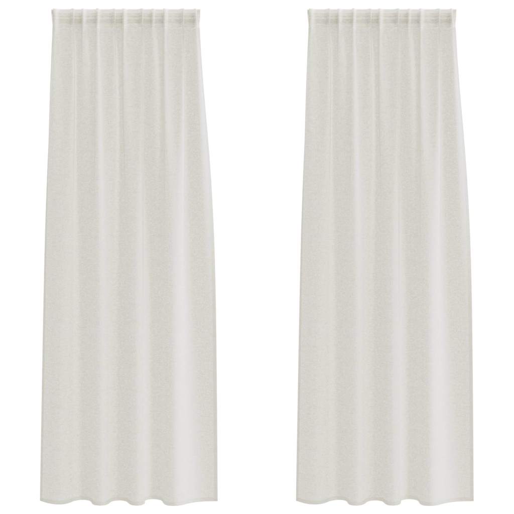 Voile-Vorhang 2 stk. Creme 225 x 140 cm Polyester