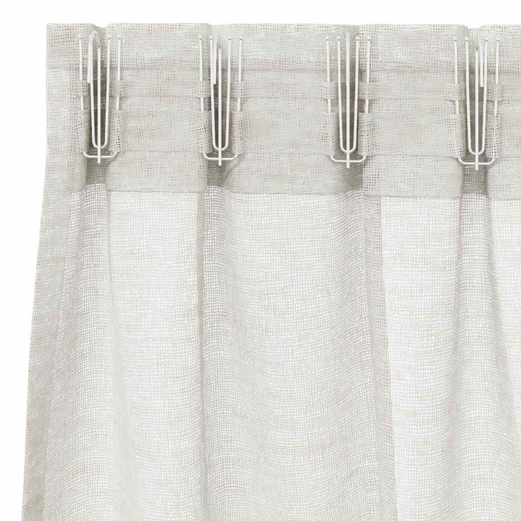 Voile-Vorhang 2 stk. Creme 245 x 140 cm Polyester