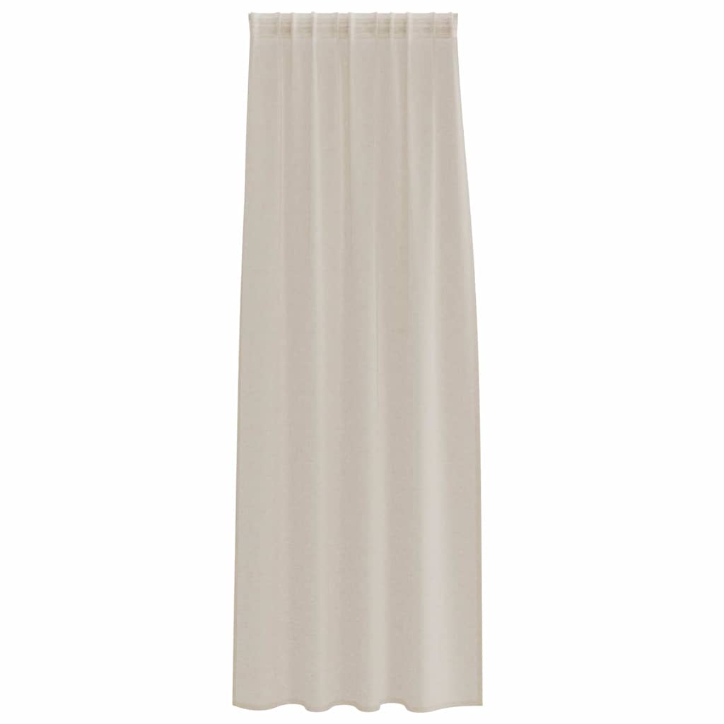 Voile-Vorhang 2 stk. Sand 245 x 140 cm Polyester