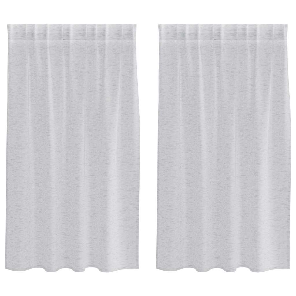 Voile-Vorhang 2 stk. Hellgrau 140 x 140 cm Polyester