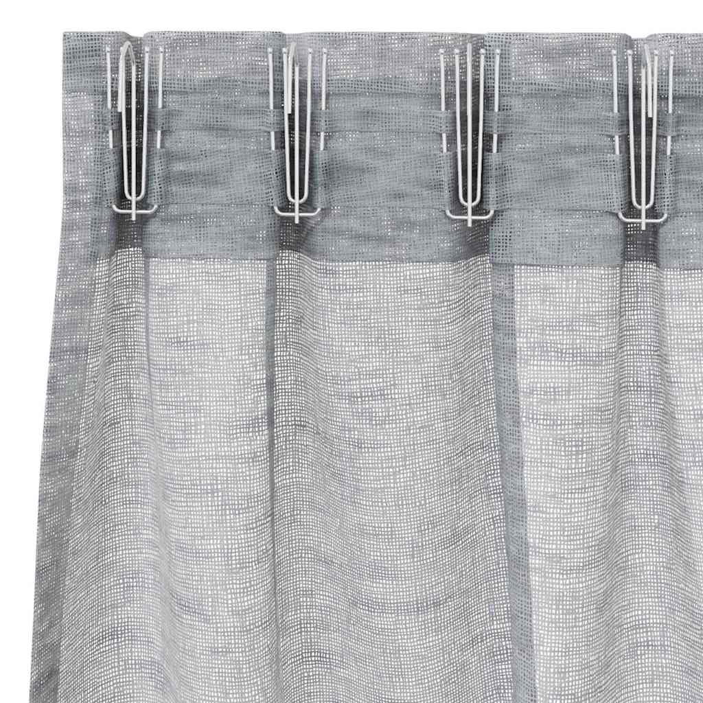 Voile-Vorhang 2 stk. Dunkelgrau 175 x 140 cm Polyester