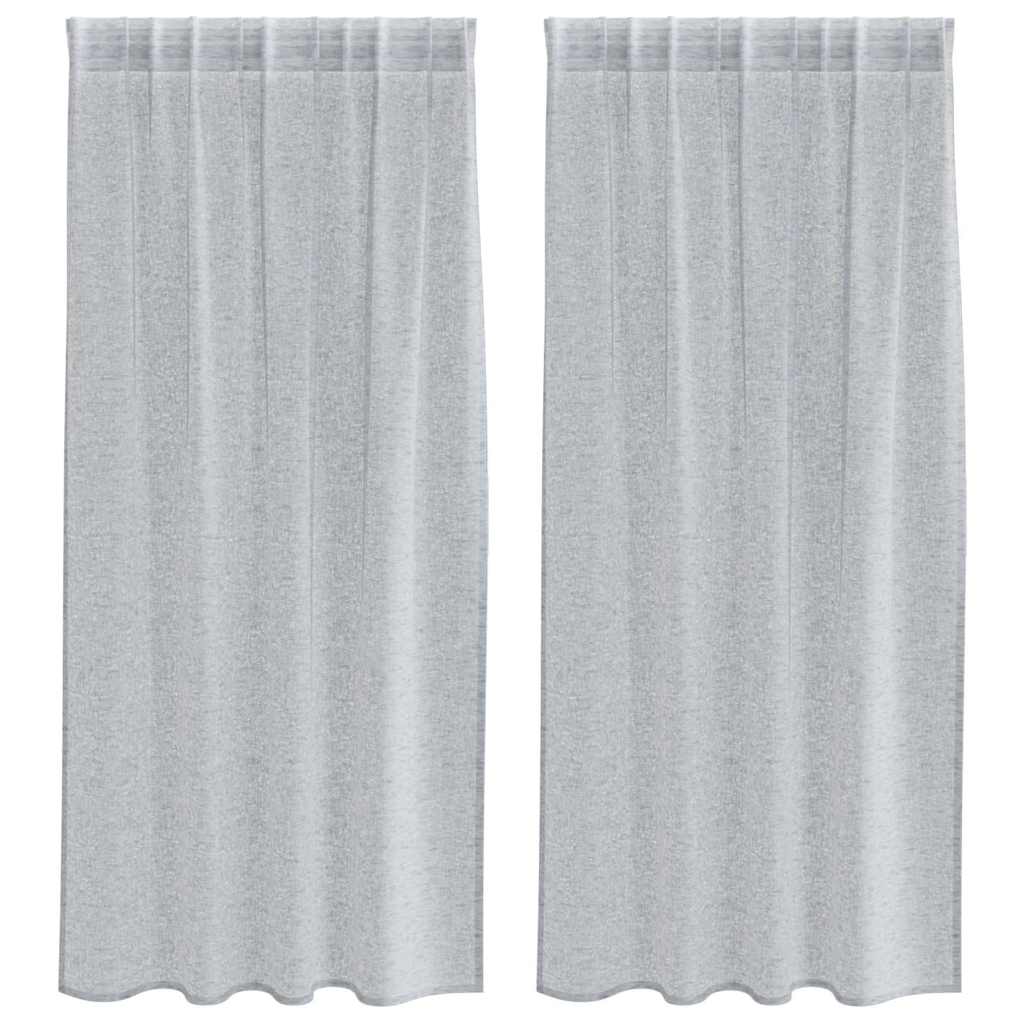Voile-Vorhang 2 stk. Dunkelgrau 175 x 140 cm Polyester