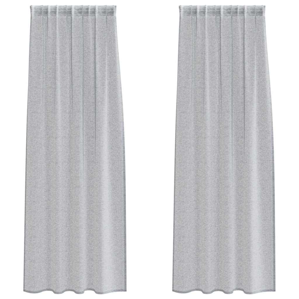 Voile-Vorhang 2 stk. Dunkelgrau 260 x 140 cm Polyester