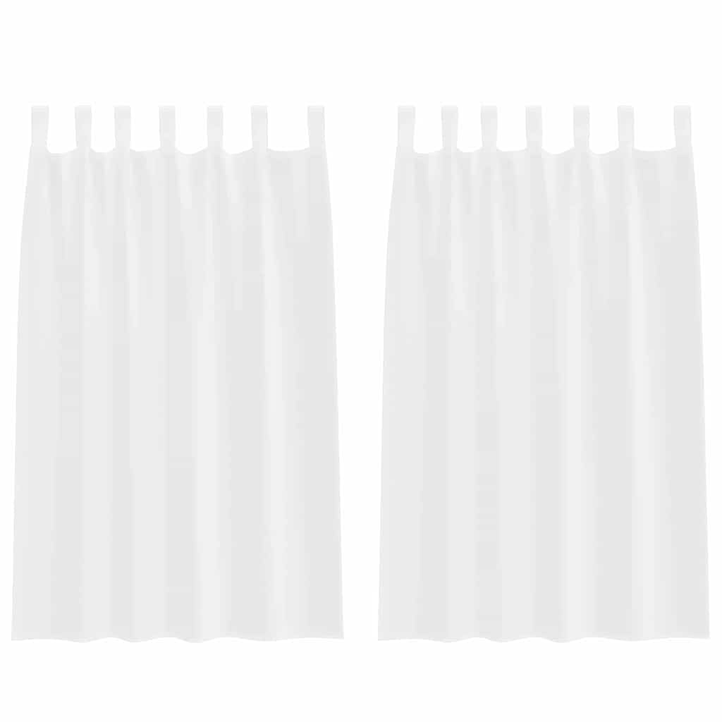 Voile-Vorhang mit Vorhängen 2 pcs Weiß 175 x 140 cm Polyester