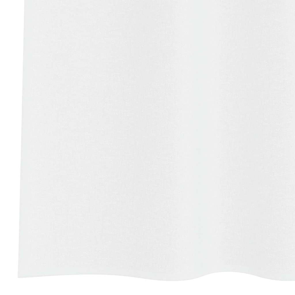 Voile-Vorhang 2 stk. Weiß 225 x 140 cm Polyester