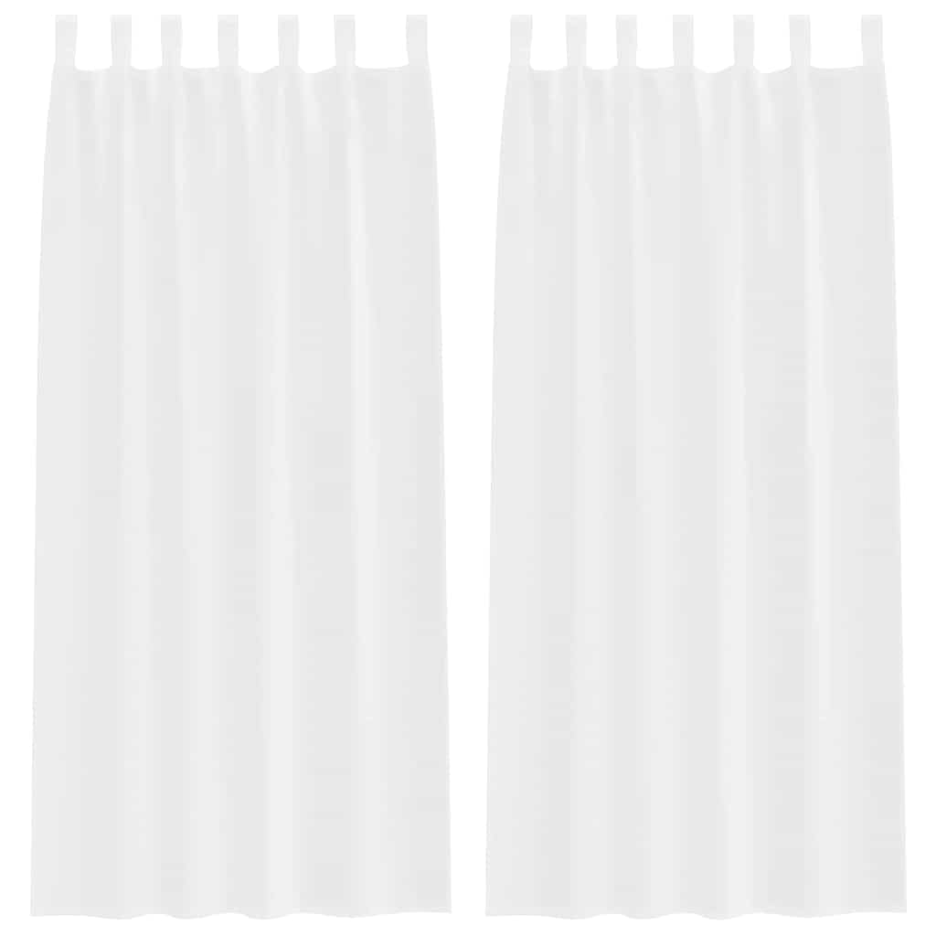 Voile-Vorhang 2 stk. Weiß 260 x 140 cm Polyester