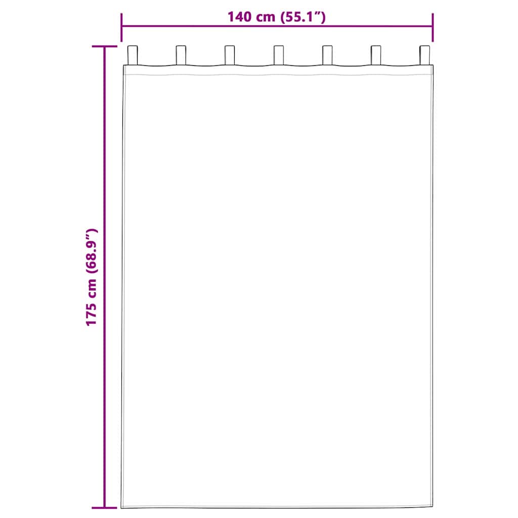 Voile-Vorhang 2 stk. Creme 175 x 140 cm Polyester