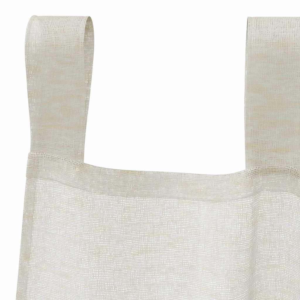 Voile-Vorhang 2 stk. Creme 225 x 140 cm Polyester