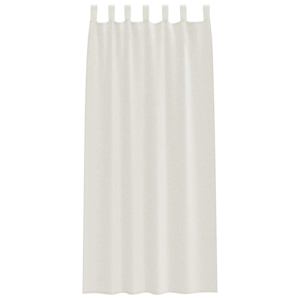 Voile-Vorhang 2 stk. Creme 225 x 140 cm Polyester