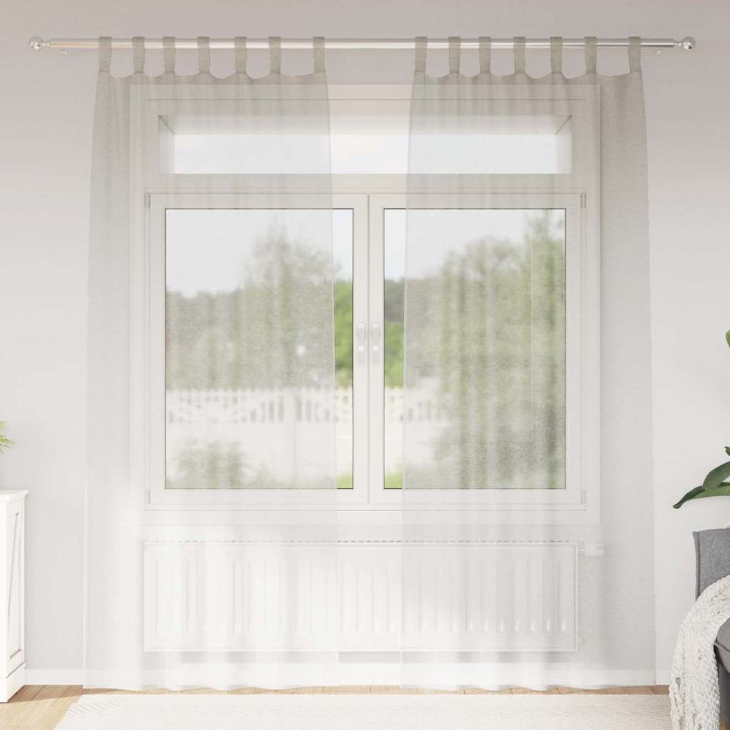Voile-Vorhang 2 stk. Creme 260 x 140 cm Polyester
