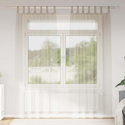 Voile-Vorhang 2 stk. Sand 225 x 140 cm Polyester