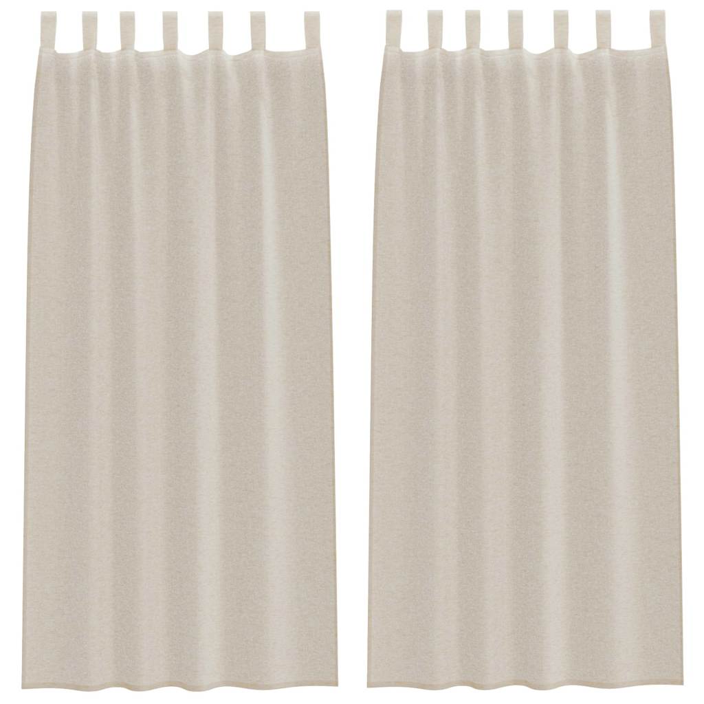 Voile-Vorhang 2 stk. Sand 245 x 140 cm Polyester